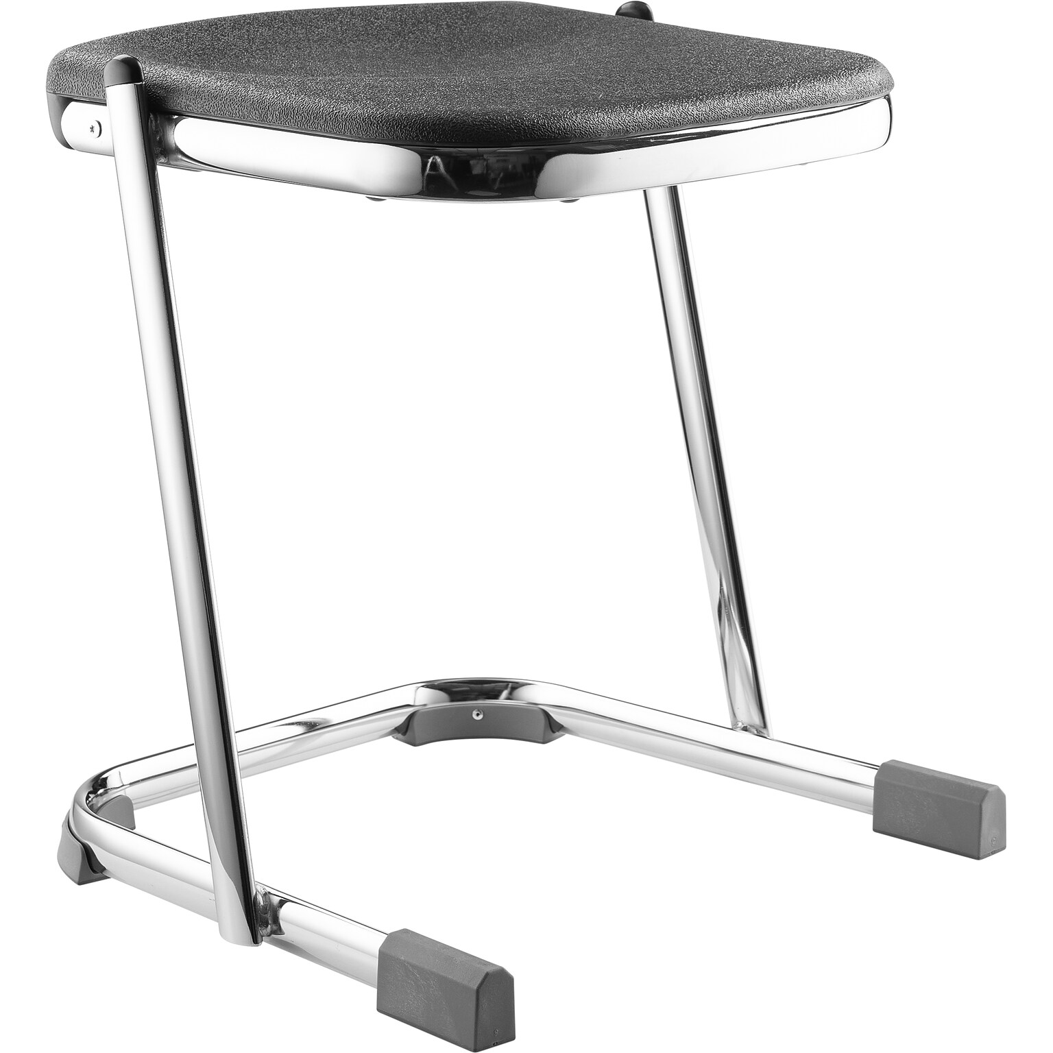NPS® 6600 Series Elephant Z-Stool 18 Blow Molded Heavy Duty Chrome Plated Steel Stool, Black