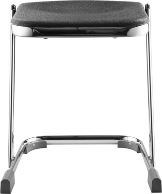 NPS® 6600 Series Elephant Z-Stool 18 Blow Molded Heavy Duty Chrome Plated Steel Stool, Black