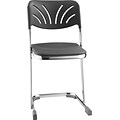 National Public Seating 18 6600 Series Blow Molded Polypropylene Z-Stool with Backrest, Black, 3/Pa