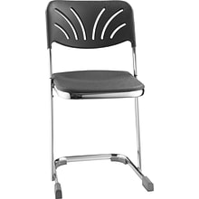 National Public Seating 18 6600 Series Blow Molded Polypropylene Z-Stool with Backrest, Black, 3/Pa