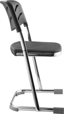 National Public Seating 18" 6600 Series Blow Molded Polypropylene Z-Stool with Backrest, Black, 3/Pack (6618B/3)