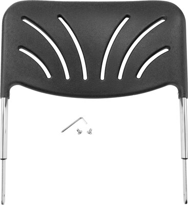 National Public Seating 24" 6600 Series Blow Molded Polypropylene Z-Stool with Backrest, Black, 3/Pack (6624B/3)
