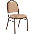 NPS #9201-M Dome-Back Vinyl Padded Stack Chair, French Beige/Mocha - 20 Pack