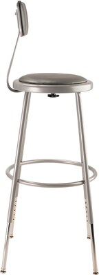 National Public Seating Vinyl Computer and Desk Stool, Gray (6424HB1)