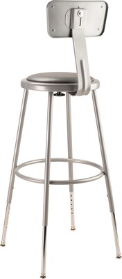 National Public Seating Vinyl Computer and Desk Stool, Gray (6424HB1)