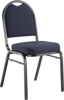 NPS #9254-BT Dome-Back Fabric Padded Stack Chair, Midnight Blue/Black Sandtex - 40 Pack