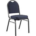 NPS #9254-BT Dome-Back Fabric Padded Stack Chair, Midnight Blue/Black Sandtex - 40 Pack