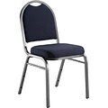 NPS #9254-SV Dome-Back Fabric Padded Stack Chair, Midnight Blue/Silvervein - 4 Pack