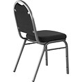 NPS #9260-SV Dome-Back Fabric Padded Stack Chair, Ebony Black/Silvervein