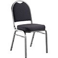 NPS #9264-SV Dome-Back Fabric Padded Stack Chair, Diamond Navy/Silvervein