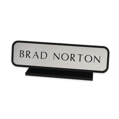 Custom Designer Desk Name Plate Sign with Holder, 1-7/8 x 9-7/8