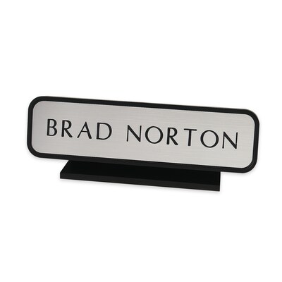 Custom Designer Desk Name Plate Sign with Holder, 1-7/8 x 9-7/8