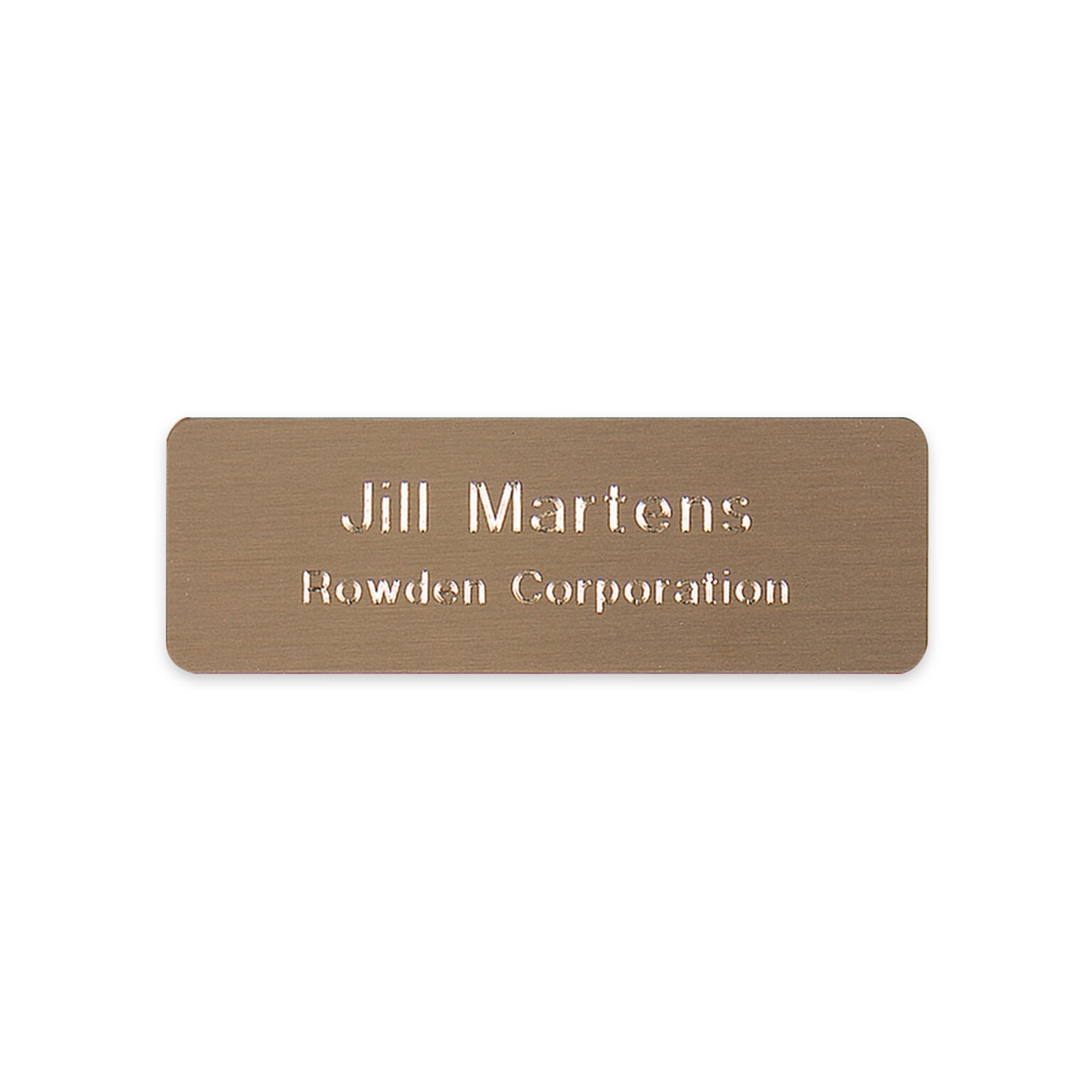 Custom Gold Metal ID Plate, 1 x 3