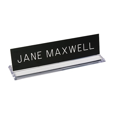 Custom Engraved Sign with Plexiglass Desk Holder, 2 x 8