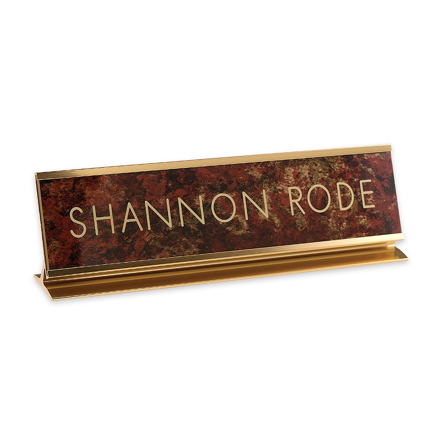 Custom Engraved Sign with Metal Pedestal Desk Holder, 2 x 8