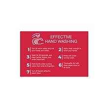 Custom Mountable Effective Hand Washing Engraved Plastic Sign, 4 x 6