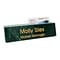 Custom Laser Engraved Green Marble Desk Name Plate Bar with Business Card Slot, 2-1/4 x 8