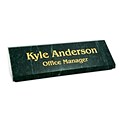 Custom Laser Engraved Green Marble Desk Name Plate Bar, 2-3/16 x 8