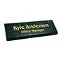 Custom Laser Engraved Green Marble Desk Name Plate Bar, 2-3/16" x 8"