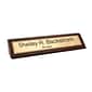 Custom Laser Engraved Name Plate Sign, Gold Background on Walnut Desk Bar, 2-3/8" x 10-1/2"