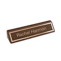 Custom Laser Engraved Name Plate Gold Inlay Letters on Walnut Desk Bar, 2-3/8 x 10-1/2