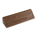 Custom Laser Engraved Inset Letters Name Plate Sign on Walnut Desk Bar, 1-3/4 x 8-1/2