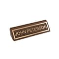 Custom Laser Engraved Gold Background Name Plate Sign on Walnut Desk Bar, 2-1/2 x 8-1/2