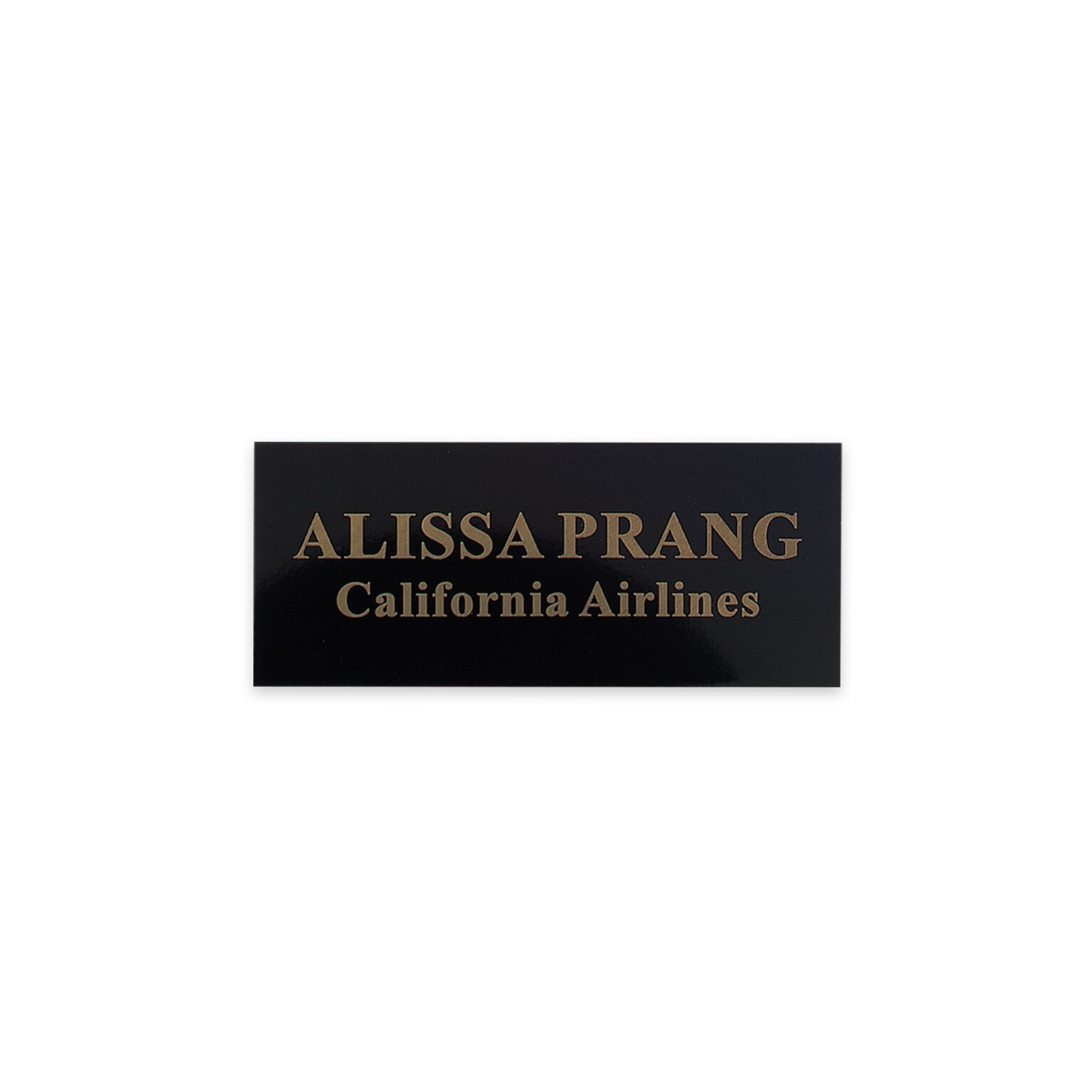 Custom Engraved Black/Gold Metal Plate, 1-1/4 x 3