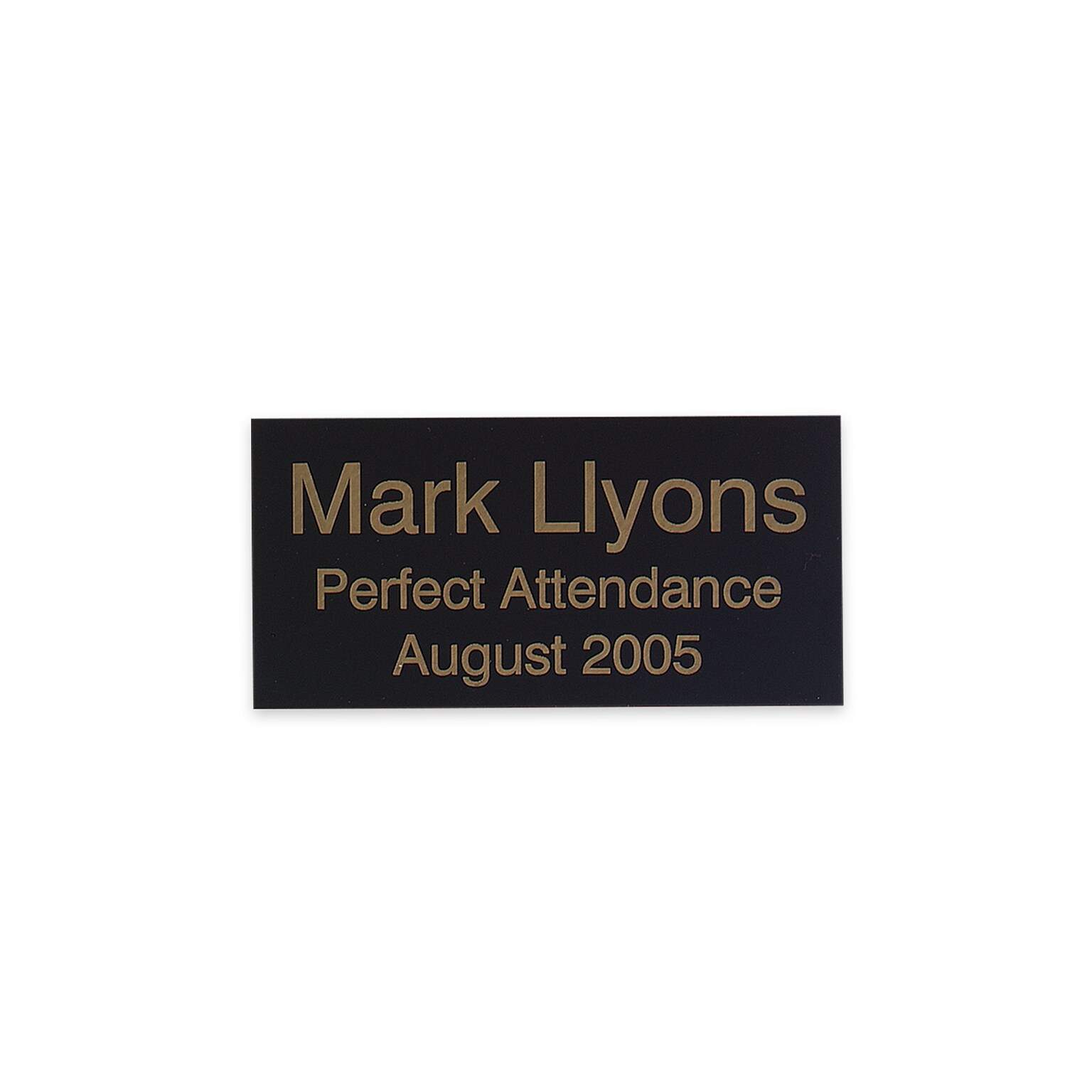 Custom Engraved Black/Gold Metal Plate, 1-1/2 x 3