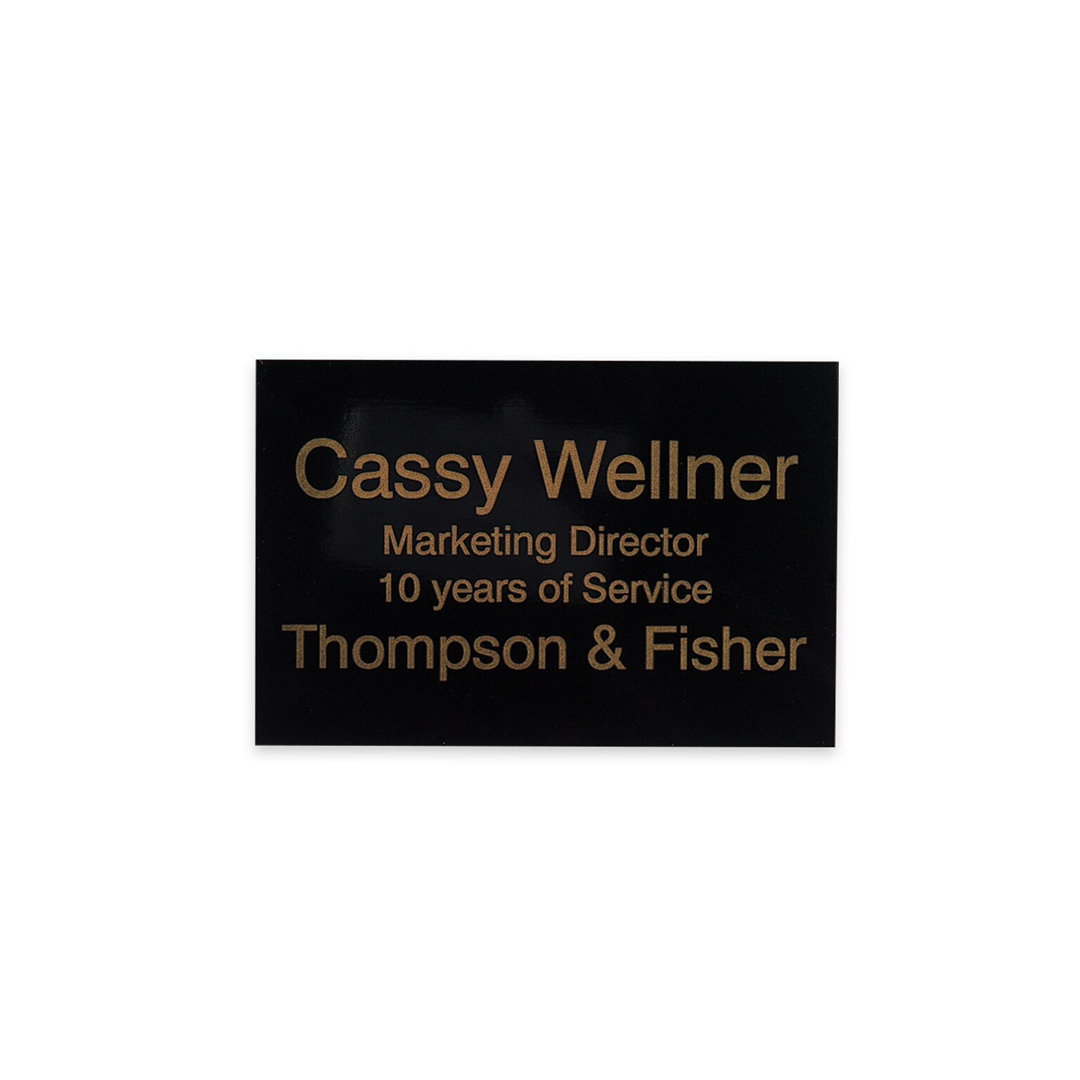 Custom Engraved Black/Gold Metal Plate, 2 x 3