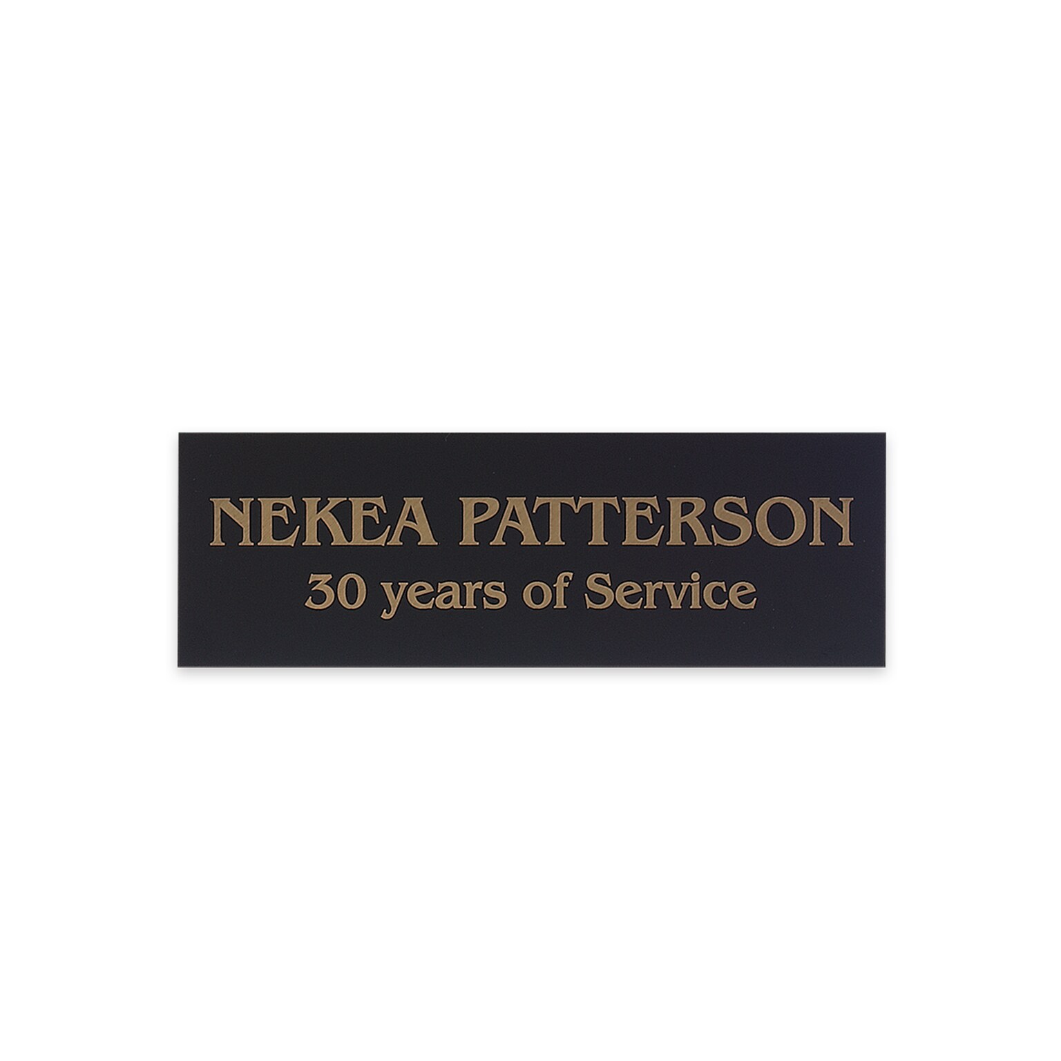 Custom Engraved Black/Gold Metal Plate, 2 x 6