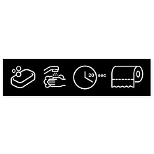 Custom Mountable Wash Hand Pictograms Engraved Plastic Sign, 2 x 8