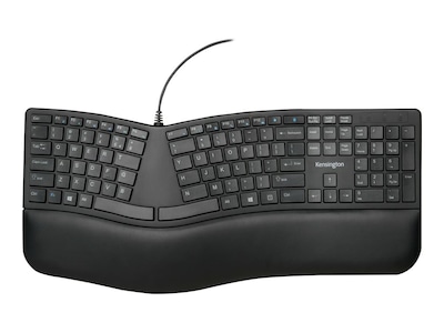 Kensington Pro Fit Ergo Wired Keyboard, Black (K75400US)