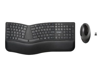 Kensington Pro Fit K75406US Wireless Ergonomic Keyboard and Mouse Combo, Black