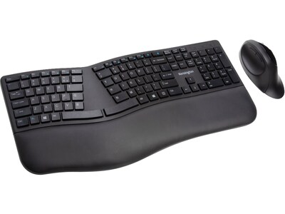 Kensington Pro Fit K75406US Wireless Ergonomic Keyboard and Mouse Combo, Black