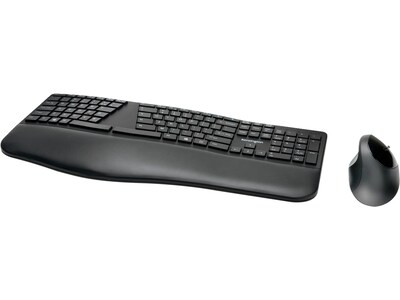 Kensington Pro Fit Wireless Ergonomic Keyboard and Optical Mouse Combo, Black (K75406US)