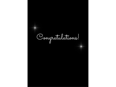 Great Papers! Congratulations Card with Envelope, 6.75 x 4.75, Black, 3/Pack (2020140PK3)