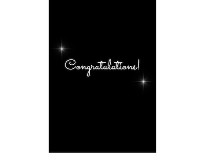 Great Papers Congratulations Card with Envelope, 6.75 x 4.75, Black, 3/Pack (2020140PK3)