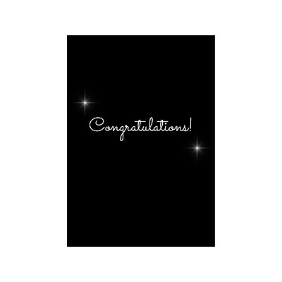 Great Papers! Congratulations Card with Envelope, 6.75 x 4.75, Black, 3/Pack (2020140PK3)
