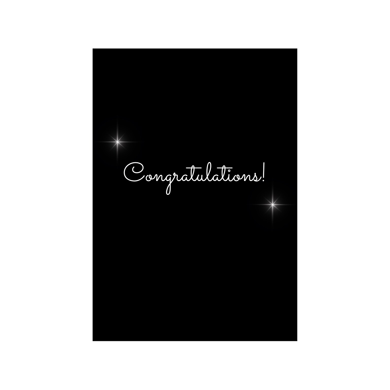 Great Papers Congratulations Card with Envelope, 6.75 x 4.75, Black, 3/Pack (2020140PK3)