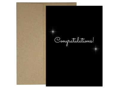 Great Papers Congratulations Card with Envelope, 6.75" x 4.75", Black, 3/Pack (2020140PK3)