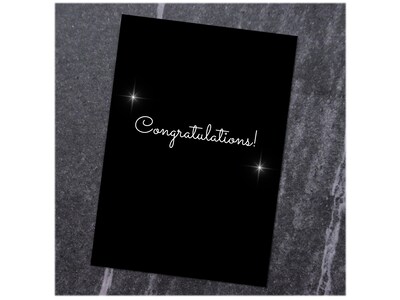 Great Papers Congratulations Card with Envelope, 6.75" x 4.75", Black, 3/Pack (2020140PK3)