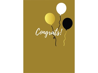 Great Papers! Congratulations Card with Envelope, 6.75 x 4.75, Gold/Foil, 3/Pack (2020141PK3)