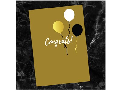 Great Papers! Congratulations Card with Envelope, 6.75" x 4.75", Gold/Foil, 3/Pack (2020141PK3)