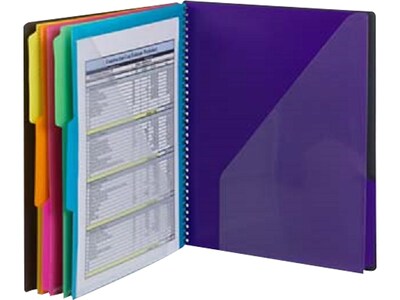 Smead Poly Project Letter Size Solid Cover Presentation Book, Gray/Bright Colors (89207)