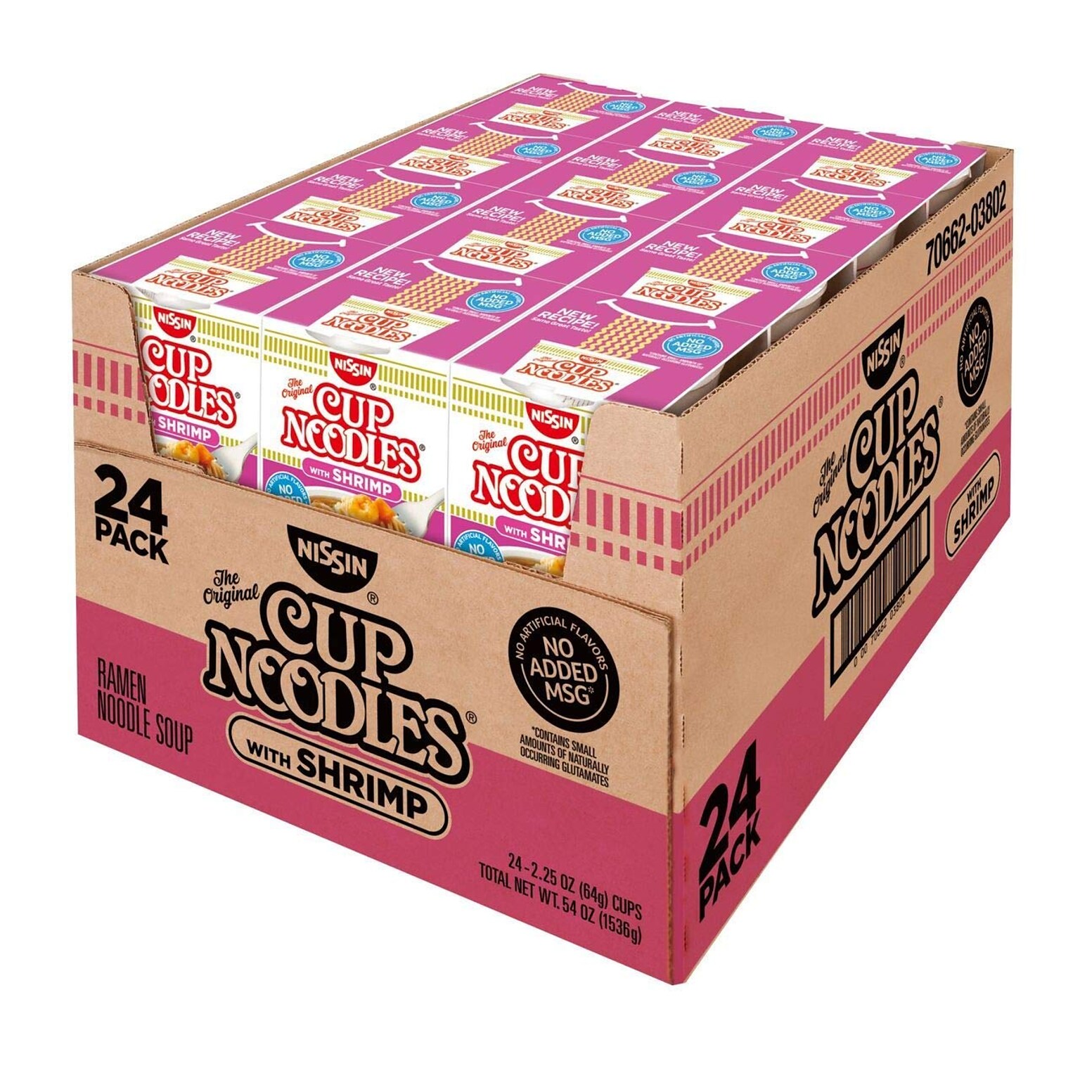 Nissin Cup Noodles with Shrimp, 2.25 oz., 24/Box (03802)