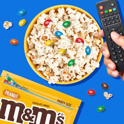 M&M's Party Size Peanut Milk Chocolate Pieces, 38 oz. (MMM55116)