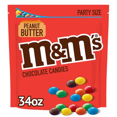 M&Ms Party Size Peanut Butter Milk Chocolate Pieces, 34 oz. (MMM55085)