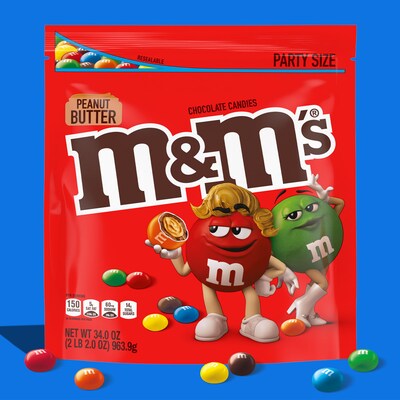 M&M's Peanut Chocolate Candy Party Size Bags 2-Pack Only $9.39 (Ships w/  $25  Order)