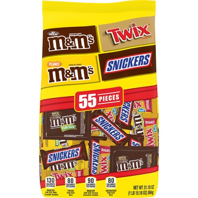 SNICKERS Minis Size Chocolate Bar Variety Mix Candy Bag, 16 oz, Chocolate